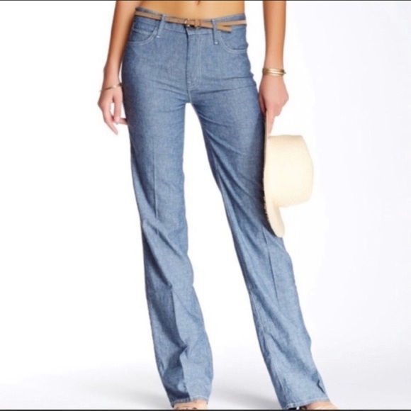 Pilcro and the Letterpress Denim - Anthropologie Pilcro Wide Leg Chambray Jeans